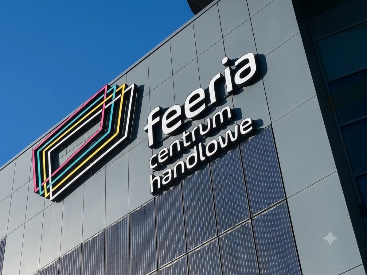 Wnętrze centrum handlowego pełne kupujących